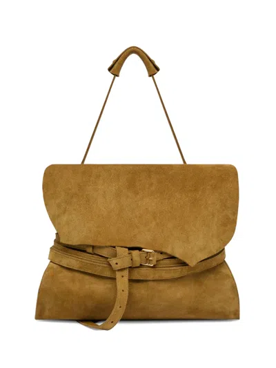 Moschino Leather Tote Bag In Neutral