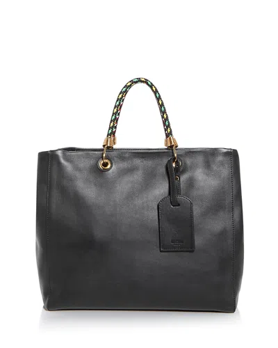 Moschino Leather Tote In Black