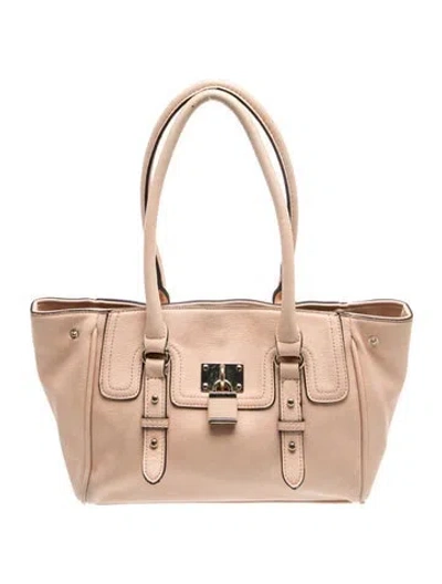 Pre-owned Moschino Leather Tote In Neutral