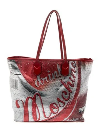 Pre-owned Moschino Leather Tote In Red