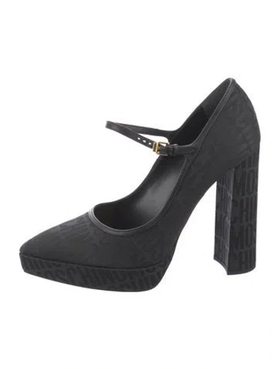 Pre-owned Moschino Leather Trim Embellishment Pumps In Black