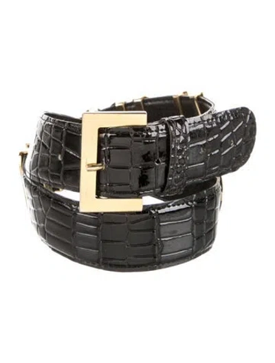 Pre-owned Moschino Leather Waist Belt In Black