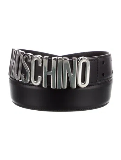 Pre-owned Moschino Leather Waist Belt In Black