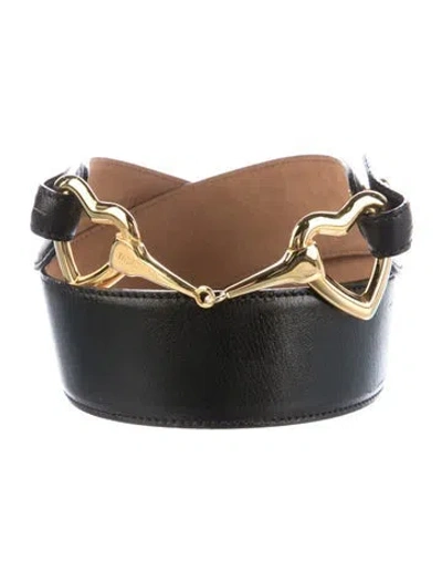 Pre-owned Moschino Leather Waist Belt In Black