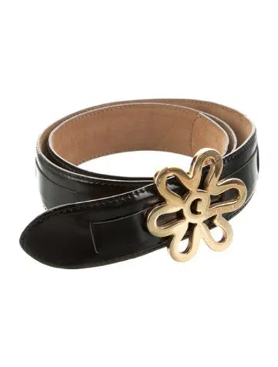 Pre-owned Moschino Leather Waist Belt In Black