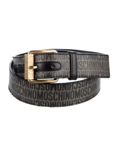 Pre-owned Moschino Leather Waist Belt In Black