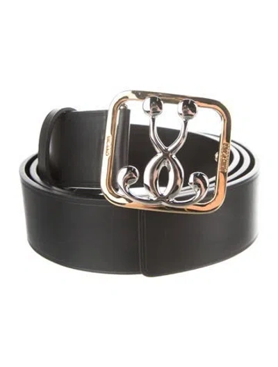 Pre-owned Moschino Leather Waist Belt In Black