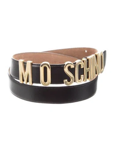 Pre-owned Moschino Leather Waist Belt In Black