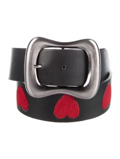 Pre-owned Moschino Leather Waist Belt In Black