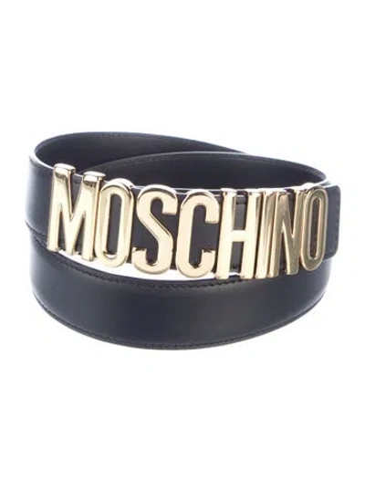 Pre-owned Moschino Leather Waist Belt In Black