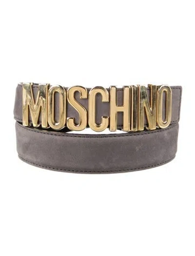Pre-owned Moschino Leather Waist Belt In Black