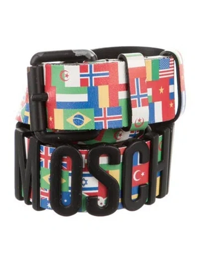 Pre-owned Moschino Leather Waist Belt In Black