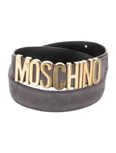 Pre-owned Moschino Leather Waist Belt In Black