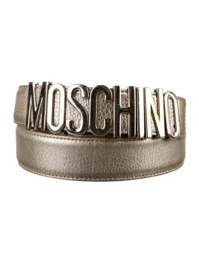 Pre-owned Moschino Leather Waist Belt In Gold