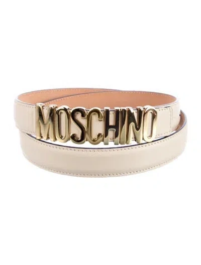 Pre-owned Moschino Leather Waist Belt In Neutral