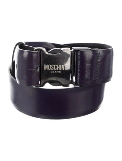 Pre-owned Moschino Leather Waist Belt In Purple