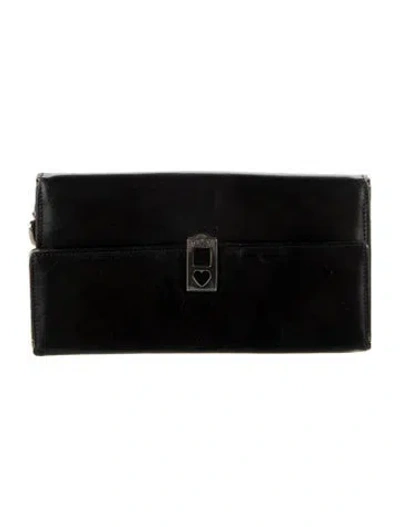 Pre-owned Moschino Leather Wallet In Black