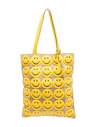 Pre-owned Moschino Leather X Smiley In Yellow