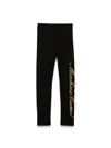 Moschino Embroidered-logo Detail Leggings In Black