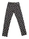 Moschino Heart-print Cotton Leggings In Black