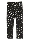 Moschino Heart-print Cotton Leggings In Black