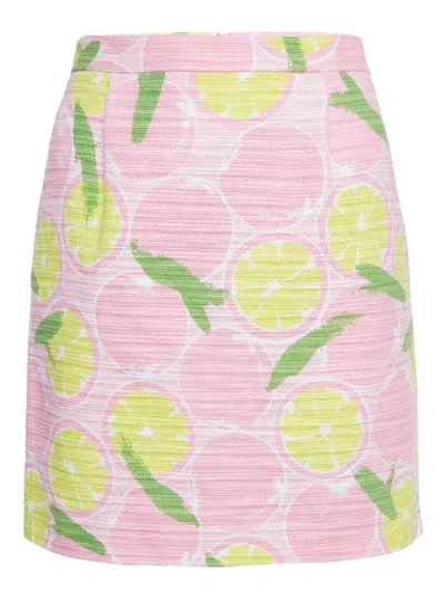 Pre-owned Moschino Lemon-print Midi Skirt