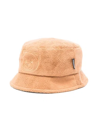 Moschino Kids' Leo Teddy Bucket Hat In Brown