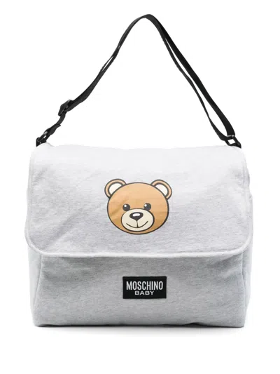Moschino Leo Teddy Changing Bag In Grey