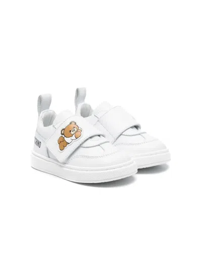 Moschino Kids' Leo Teddy-motif Sneakers In White