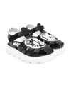 Moschino Leo Teddy Patterned Sandals In White