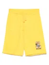 Moschino Leo Teddy-print Shorts In Yellow