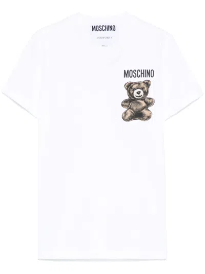 Moschino Leo Teddy-print T-shirt In White
