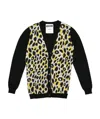 Moschino Leopard Knitted Cardigan In Black