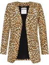 Moschino Couture Jacket With Animal Pattern In Brown