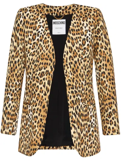 Moschino Jacket With Animal Pattern In Animalier