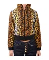 Moschino Leopard Print Casual Jacket In Black