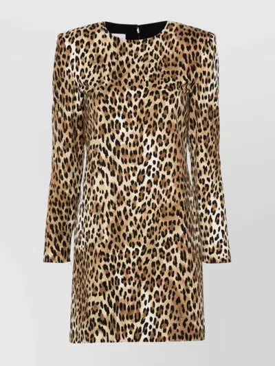 MOSCHINO LEOPARD PRINT KNEE LENGTH DRESS