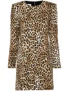 Moschino Couture Dress With Animal Pattern In Brown