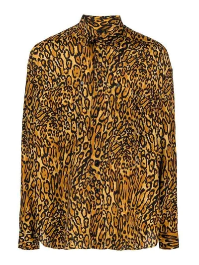 Moschino Leopard-print Shirt In Brown