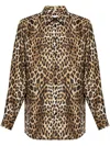 Moschino Leopard-print Shirt In Brown