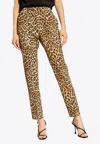 Moschino Women's Pants With Animal Pattern In Brown