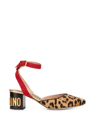Moschino Leopard-print Logo-plaque Pumps In Animal Print