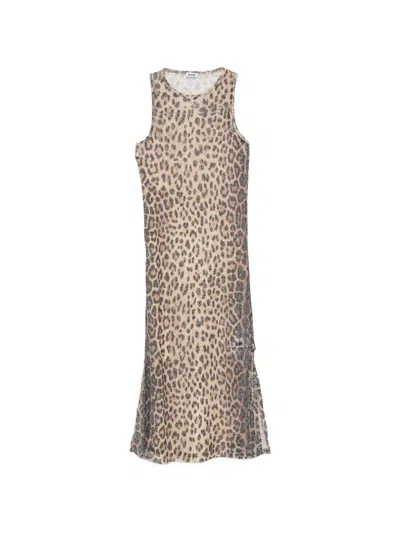 Moschino Leopard-print Midi Dress In Animal Print