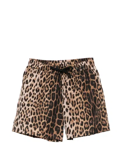 Moschino Leopard-print Swim Shorts In Brown