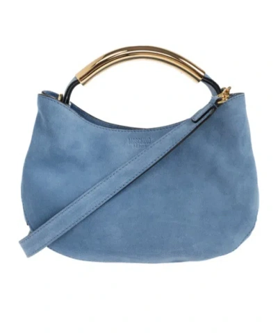 Moschino Letter Detail Shoulder Bag In Blue