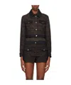 Moschino Monogram Printed Cropped Buttoned Jacket In Black