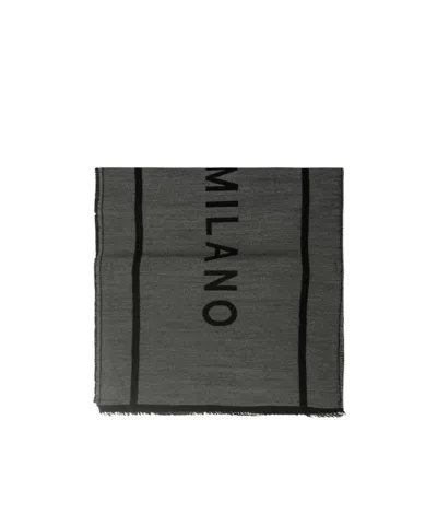 Moschino Letter Pattern Scarf In Black