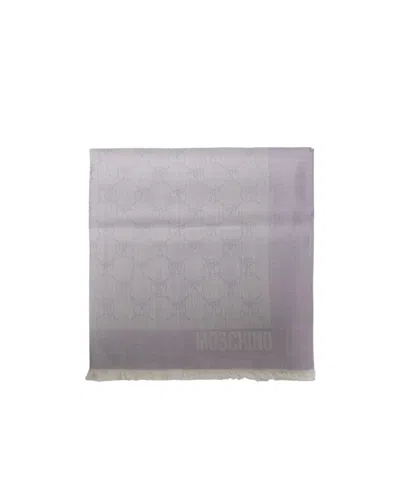 Moschino Letter Pattern Scarf In Gray