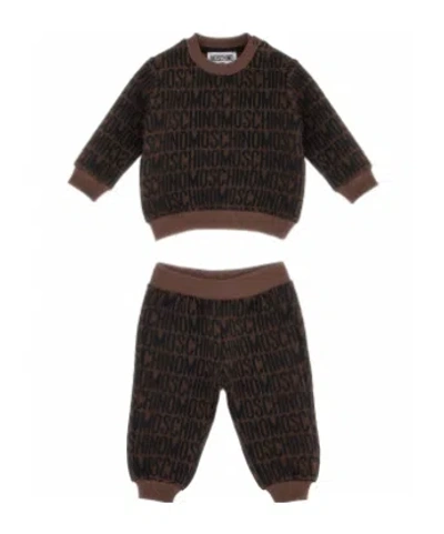 Moschino Letter Pattern Sweater Set In Black