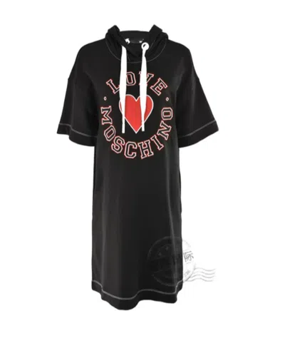 Moschino Letter Print Dress In Black